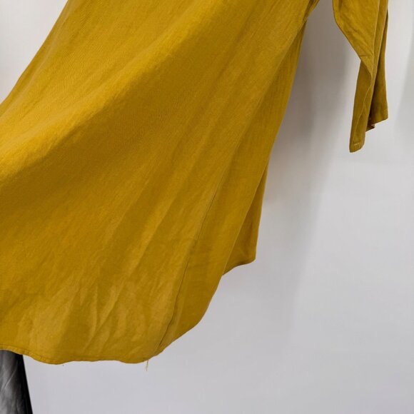 Pure Match Womens  chartreuse Tunic Top  3/4 Sleeves size large linen lagenlook - Picture 13 of 15